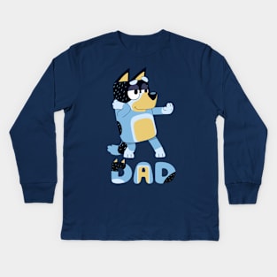 bluey fathers day Kids Long Sleeve T-Shirt